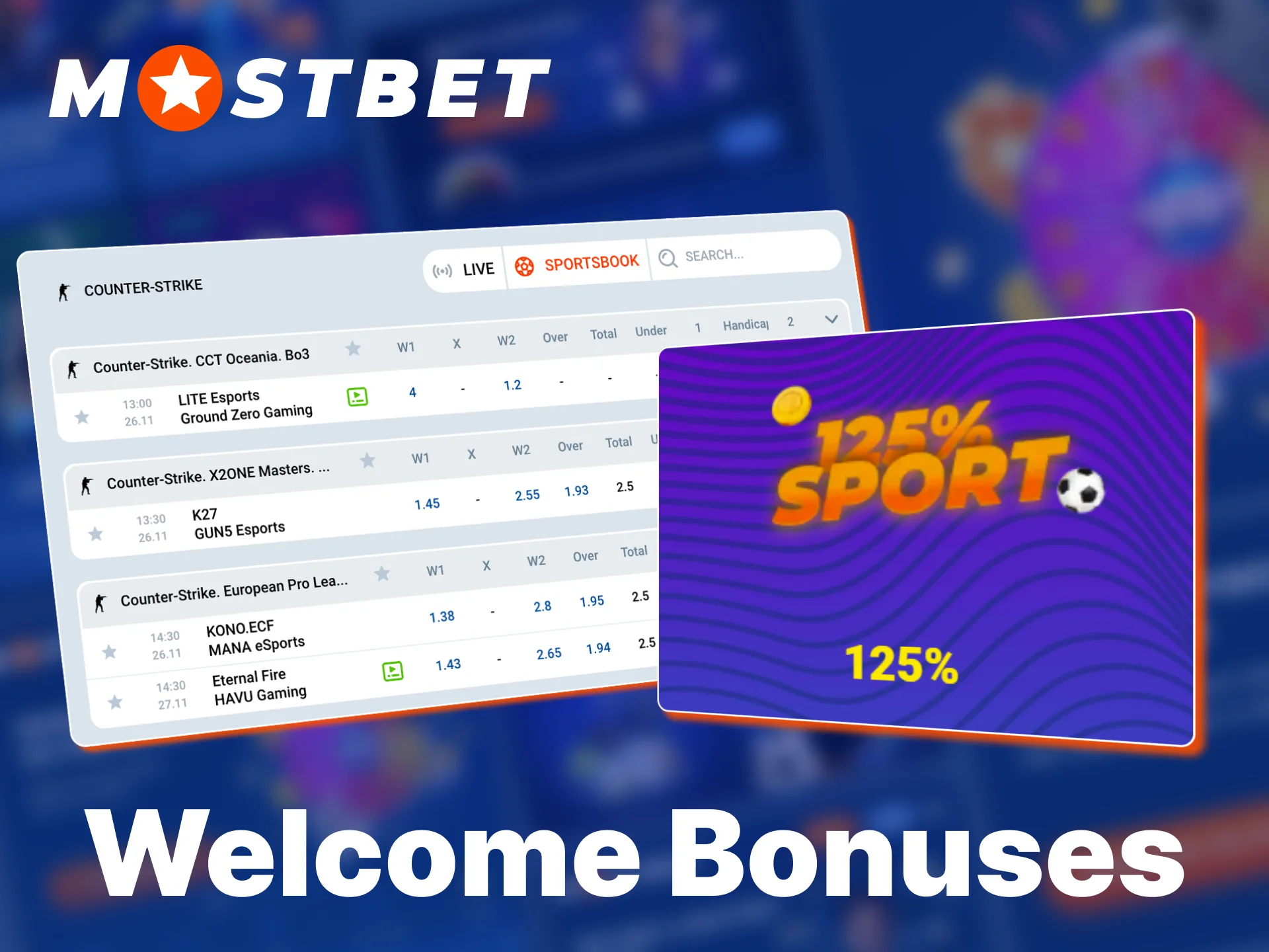 Generous CS2 welcome bonuses await players in Bangladesh on Mostbet.
