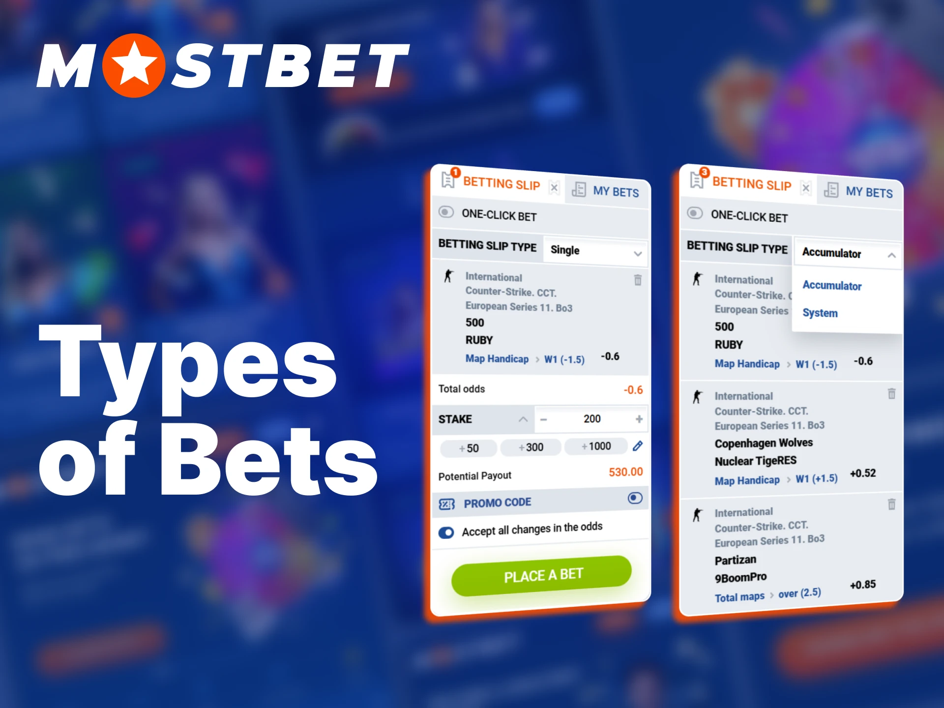 Bangladesh esports fans can explore many CS2 bet types on Mostbet.