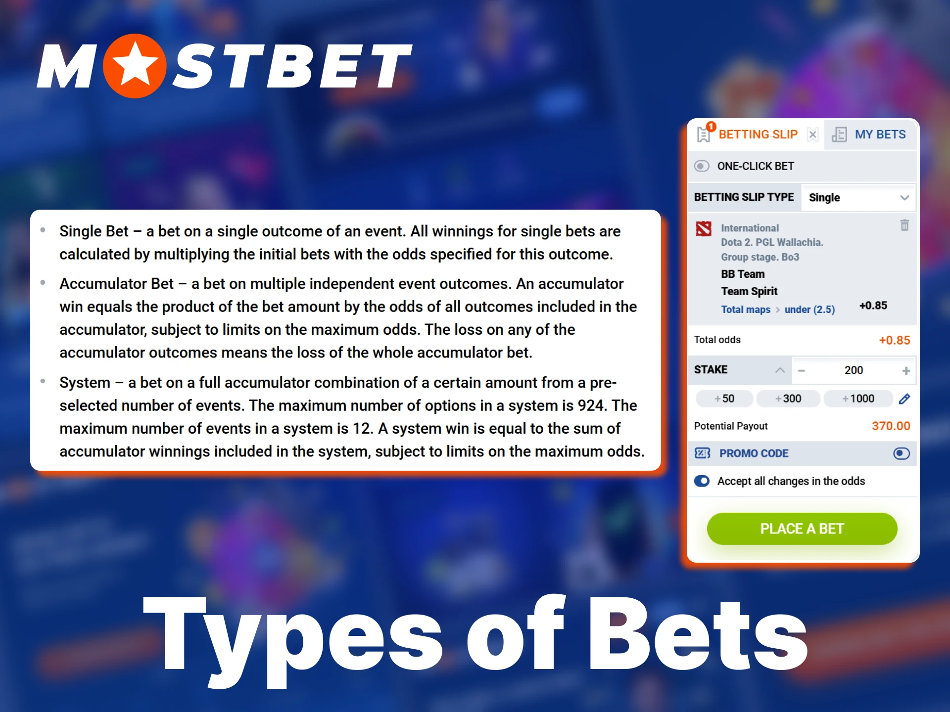 Various Dota 2 bet types are provided on Mostbet for Bangladesh bettors.