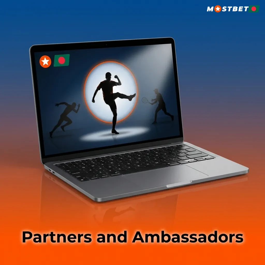 Bangladeshi cricket stars Shakib Al Hasan and Tamim Iqbal as brand ambassadors alongside sports partnership logos