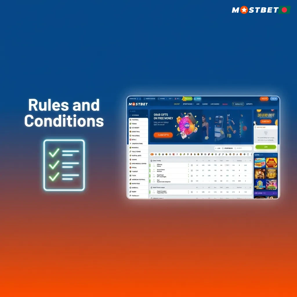 Legal terms page showing eligibility rules, account policies, bonus conditions, prohibited activities, and dispute resolution.