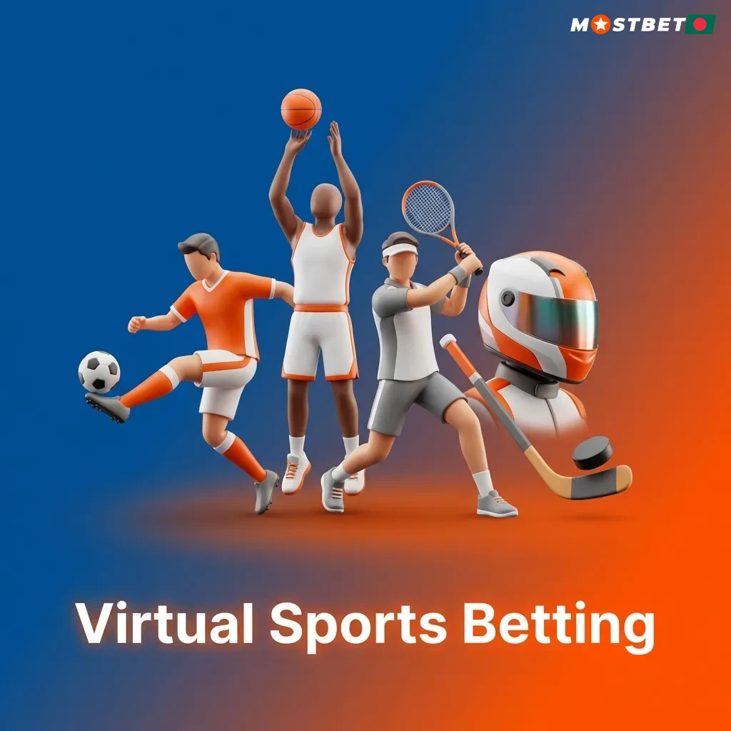 Computer-generated virtual sports betting interface showing simulated football, horse racing, and tennis matches