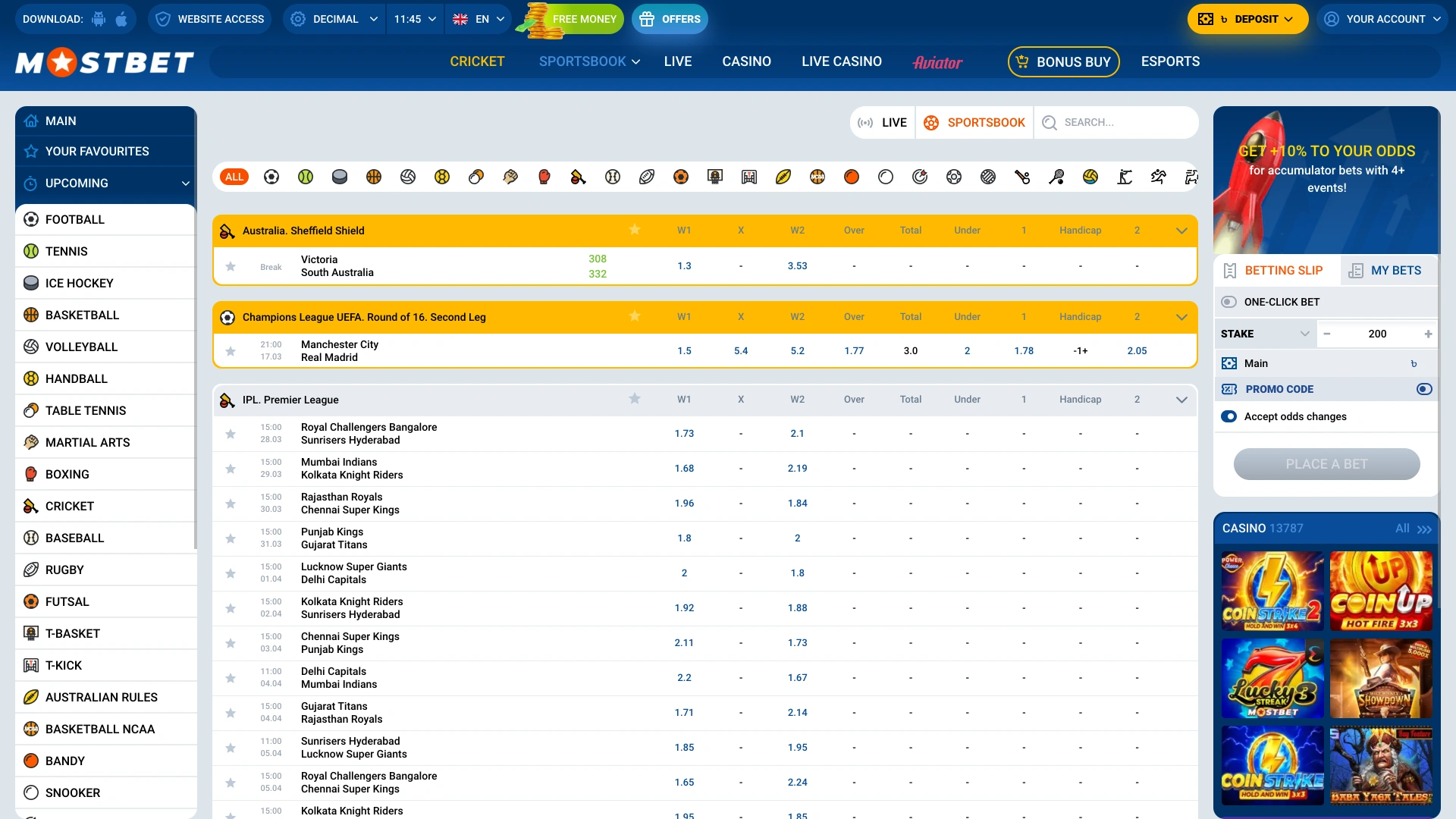 Navigate sports section with Mostbet and find matches and odds in seconds.